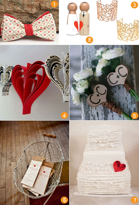 A heart shape may be the most obvious wedding motif but it can also easily